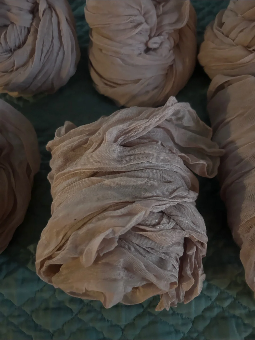 Dusty Pink Gauzy Fabric runners for tables- Soft Rolled Bundles (Set of 10)